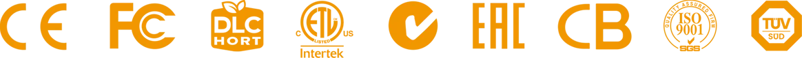 Grow lights certifications: CE, FCC, ROHS, ETL, DLC, CB, ISO, TUV